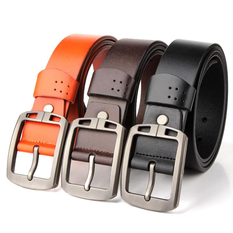 Curea pentru bărbați Piele Business Curea Antică Curea pentru bărbați Tineret Piele de vacă Cataramă cu ac Curea