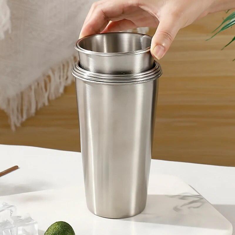 Single-layer Stainless Steel Outdoor Camping Beer Cups Large-capacity Water Cups Curling Cups Milk Tea Coffee Cups