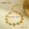 GEMCHIC Women's Geometric Spiral Stainless Steel Chain Necklace and Bracelet Set, Fashion Minimalist Design