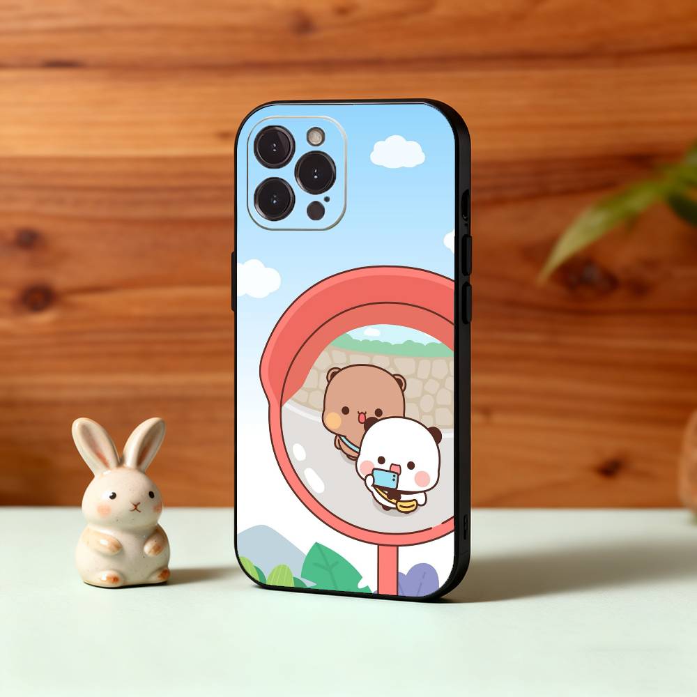 Cute B-BuBu D-DuDu Phone Case For iPhone17,16,15,14,13,12Plus,Pro Max,XS,5G Soft Silicone Black Cover