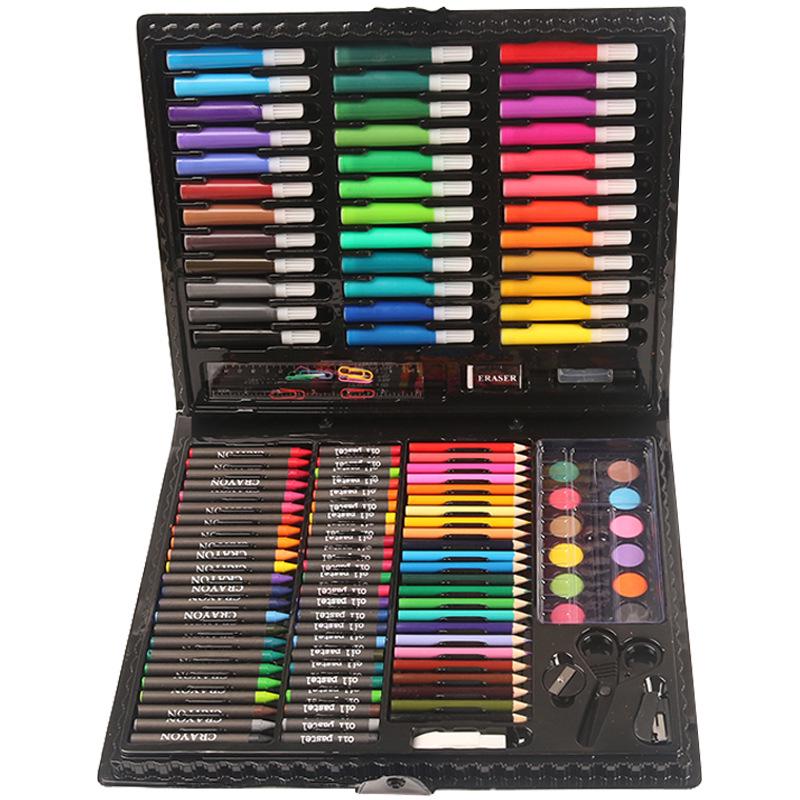 150-Piece Children's Art Set: Paintbrushes, Oil Pastels, Watercolor Pencils, Crayons & Doodle Tools In Gift Box