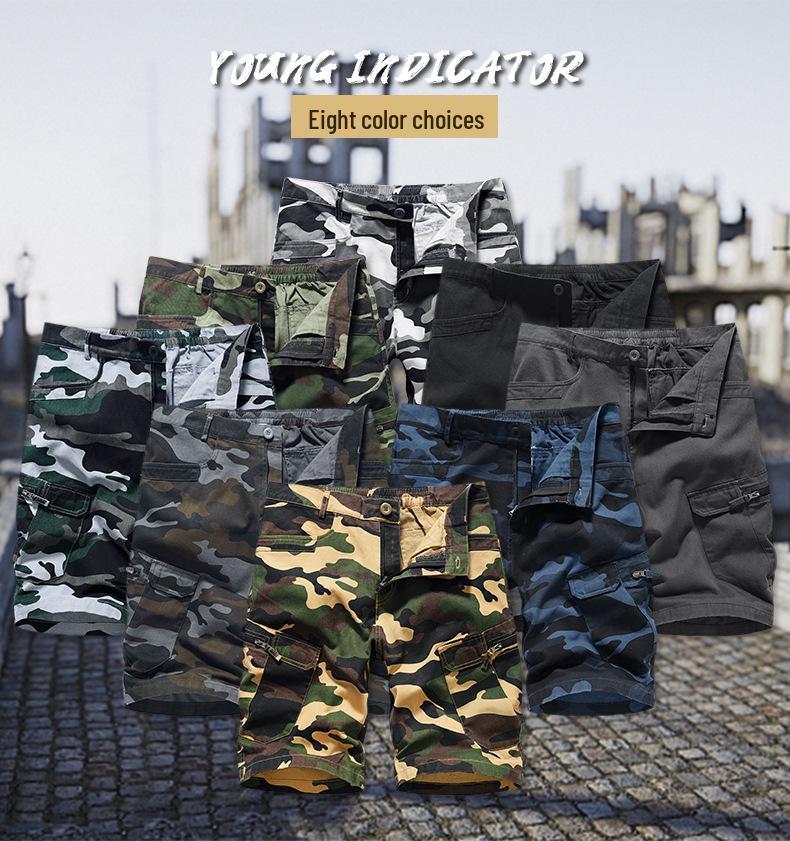 Summer Men's Camouflage Casual Five-Point Work Shorts - European Size, Loose Fit
