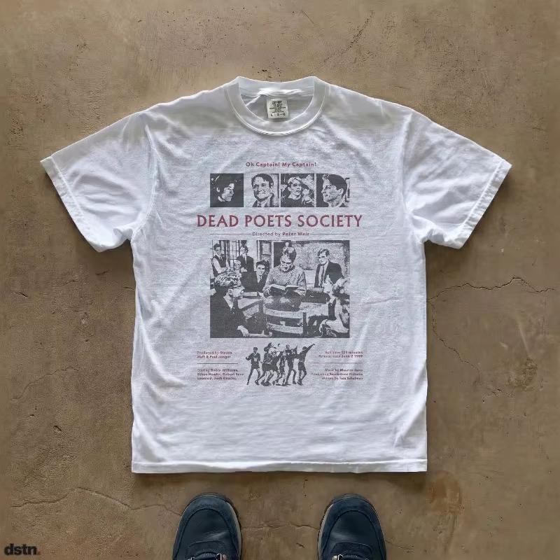 Dead Poets Society Tshirt Movie Poster Pattern Tshirt Unisexs Tshirt Summer New Retro Unisex Casual Fashion Y2k Tshirt M