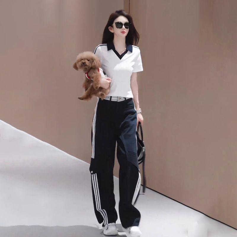 

European Goods Blazer Set Women Summer 2025 New Fashion Western Style Design Sense Lapel Slim fit Top Two-piece Set Picture color Two-piece set XXL (65.00 kg-72.50 kg