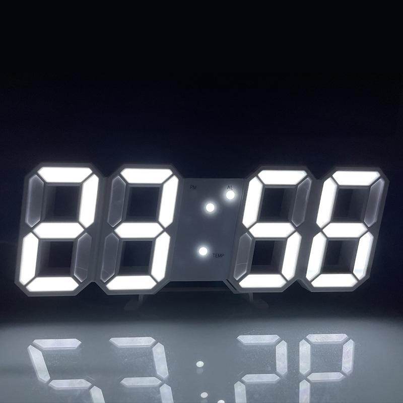 Luxury 3D LED Digital Wall & Desktop Clock - Luminous Alarm for Living Room