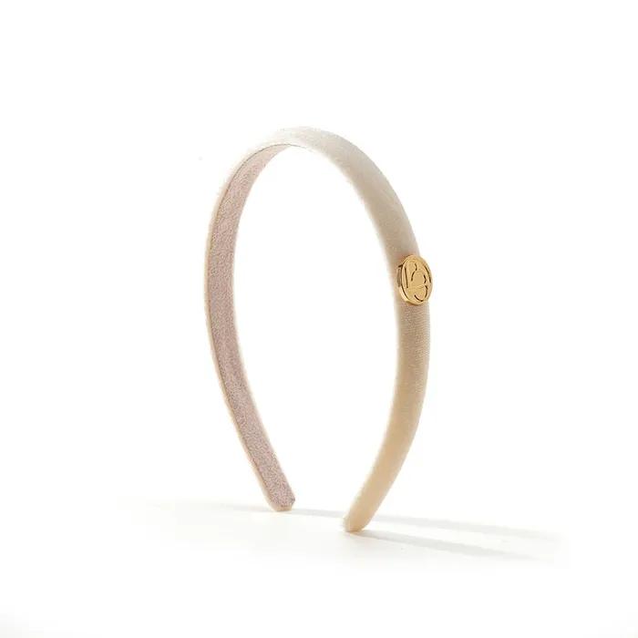 LB Logo 1T White Velvet Head Band