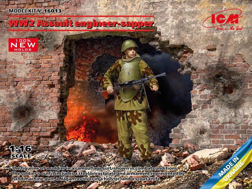 ICM WWII Soviet Army Assault Engineer Plastic Model 16013 1/16