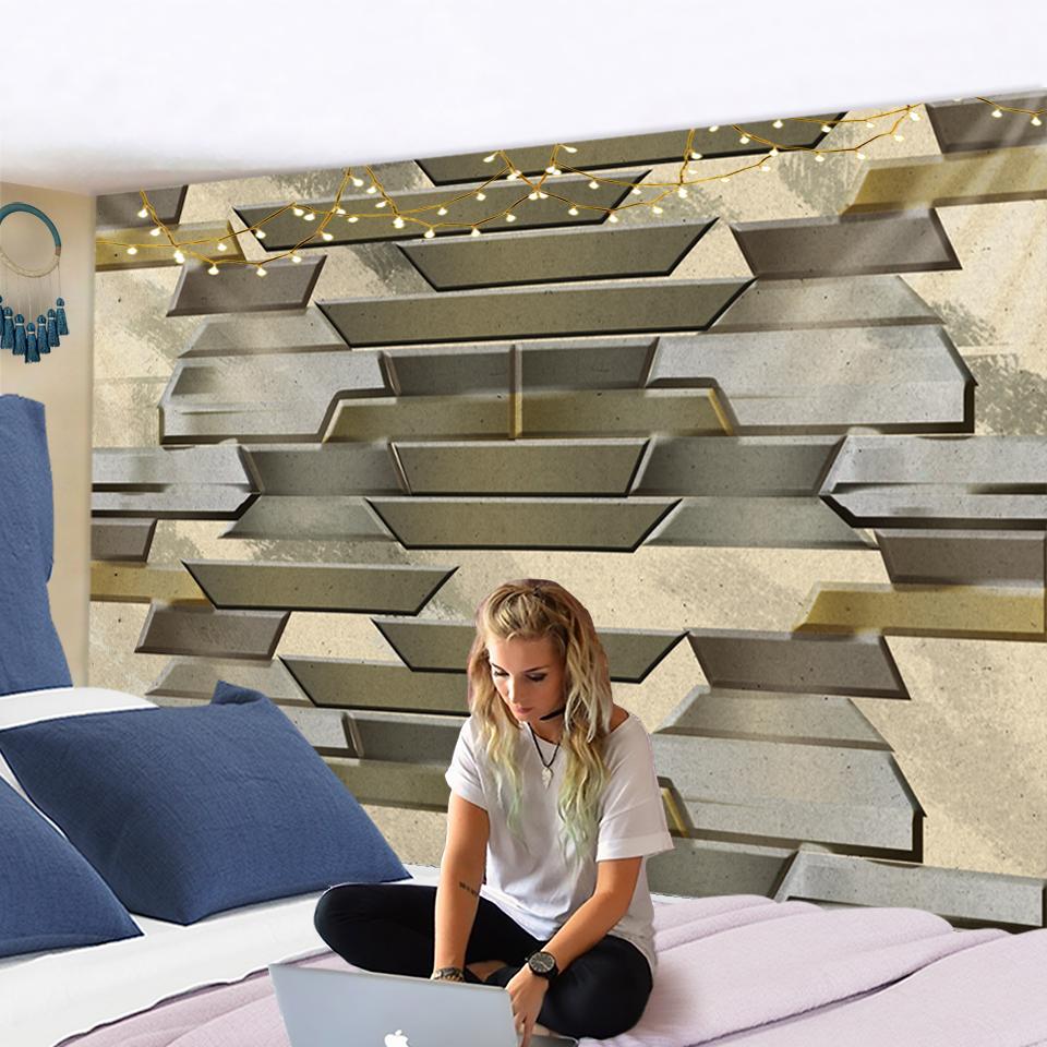 Nordic Marble Tapestry Simulate Floor Ceramic Tile Printing Decor Home Farmhouse Wall Decoration Multicolor Stone Brick Blanket