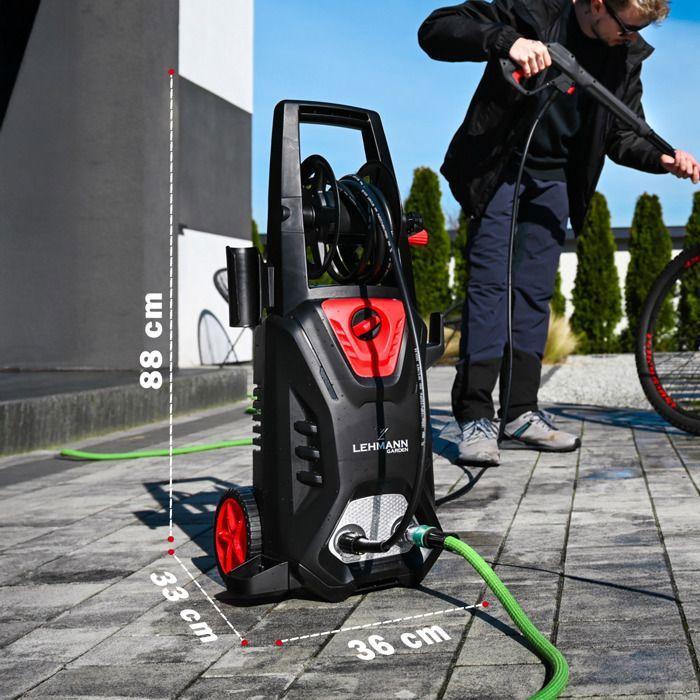 Lehmann Hudson 1800 W Pressure Washer, Aluminium Pump, Max. 260 Bar, 450 L/h, Accessory Kit