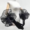 Elastic Ruffles Velvet Mittens Elegant Wedding Bridal Gloves Fashion Long Gloves  Women