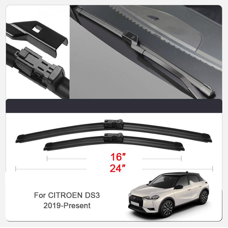 2PCS Car Blade Windshield Wiper For CITROEN C3 AIRCROSS C4 PICASSO C5X C5 AIRCROSS DS3 DS4 DS7 E-C4 E-C4X Windshield Rubber