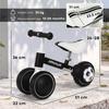 Balance Bike for Kids 1-2 Years, Toddler Bike with Adjustable Seat and Lighting Rear Wheels for Boys and Girls, Black