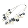 Les Trésors De Lily [C5035] - Designer Necklace 'Kilimanjaro' Gray Beige
