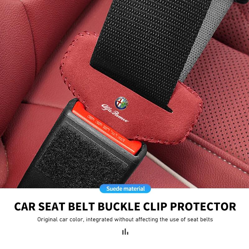 Universal Car Seat Belt Buckle Clip Protector Cover Anti-Scratch For Alfa Romeo GT Stelvio F1 Brera Volante Tonale Gloria Disco
