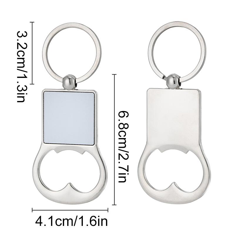 

1 шт. Открывалка для бутылок Заготовки в форме сердца/круга/квадрата Фоторамка Металл Посеребренный Сублимация Брелоки Кольца для ключей