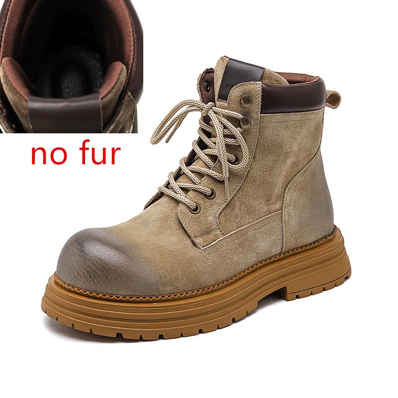 Ботинки мужские на шнуровке высокие ботинки мужские из коровьей замши кожаные зимние — фото 10