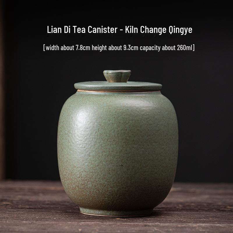Unsealed Gilded Iron Glaze Ceramic Tea Can - Small Storage for Pu'er & White Tea