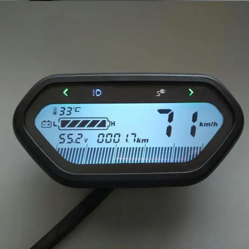 Speedometer Battery Level Indicator LCD DISPLAY 48v60v72v84v96v120v Light/ODO/ For Electric Scooter Gauge Bike Tricycle Dashboar
