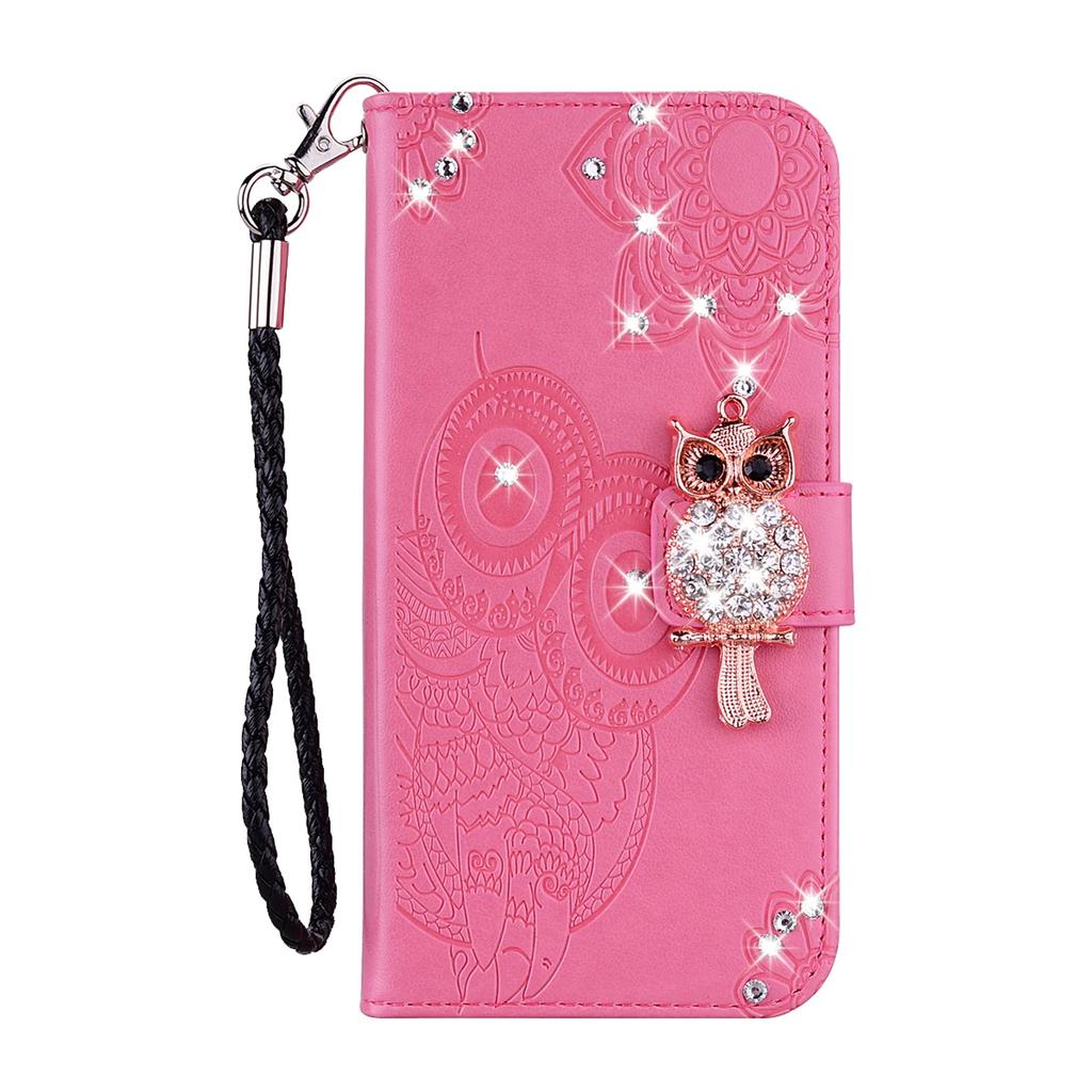 Glitter Cards Solt Wallet Flip Leather Case For Xiaomi Redmi Note 15 14 12 Pro 13 11 12T 13T Owl Emboss Bling Bag Book Cover