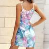 Robe moulante sans manches à imprimé créatif style gribouillage pour l'été, avec poches, sexy, coupe ajustée, robe de soirée élégante