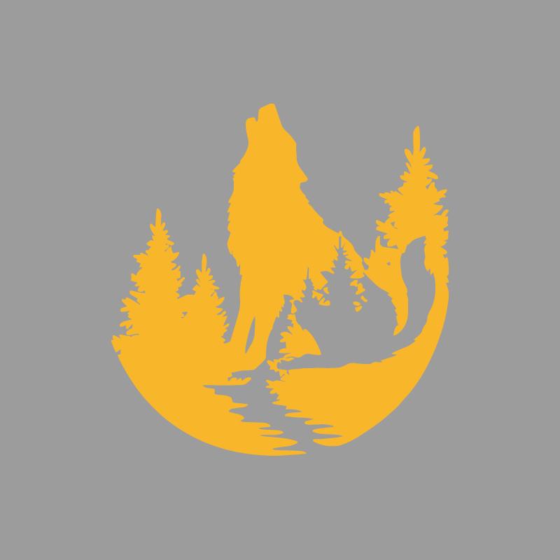 Tribu de la jungle loup hurlant stickers créatifs et drôles pour fans et amateurs de dessins animés, haute qualité pour voitures camions motos et ordinateurs portables S jaune