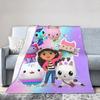 Cartoon Cute Gabbys Dollhouse Blankets Fleece Summer  Breathable Warm Throw Blanket for Bedding Outdoor Plush Thin Quilt