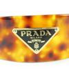 Great PRADA Current Triangle Logo Tortoiseshell Pattern Plex Headband 1IH082 Used