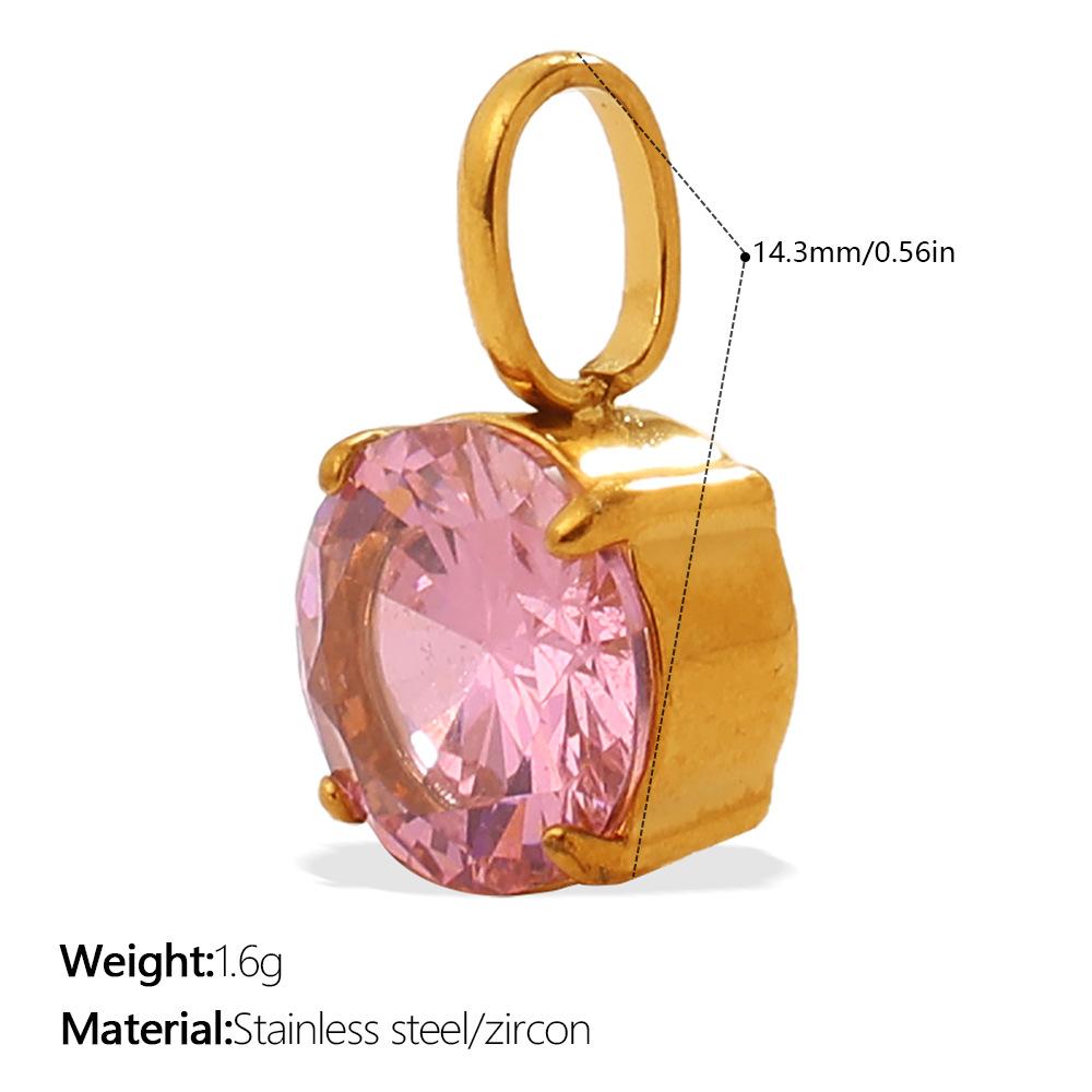 Yori 2Pcs Stainless Steel Gold PVD Plated Cubic Zirconia Pendant for DIY Necklace Bracelet Earring Jewelry Making Accessories