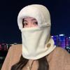Zipper Detachable Scarf Mask Integrated Hat Warm Helmet Cap  for Outdoor Cycling Skiing