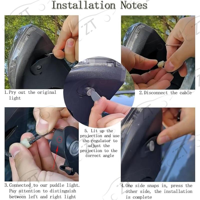 For Ford Mustang 2013-2022 Side Rearview Mirror Welcome Icon Lights HD LED Projector Ghost Shadow Lamp Modification Never Fade
