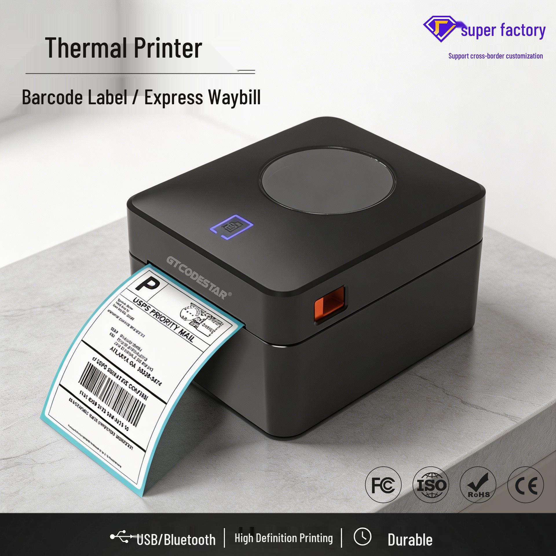 

100mm Bluetooth Thermal Printer for Logistics & Express Barcodes and Waybills USB Label Printer 100mm