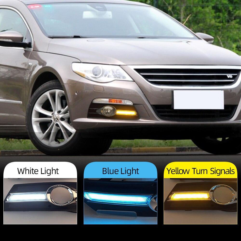 

2 шт. автомобильные фары для PASSAT CC 2009 2010 2011 2012 2013 светодиодные DRL дневные ходовые огни с крышкой противотуманной фары чёрный