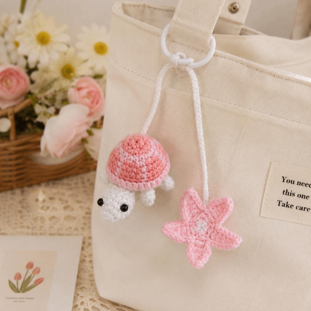 Multi-Purpose Crochet Turtle Handmade Curtain Tieback Creative Bag Hanging Charm Home Decoration