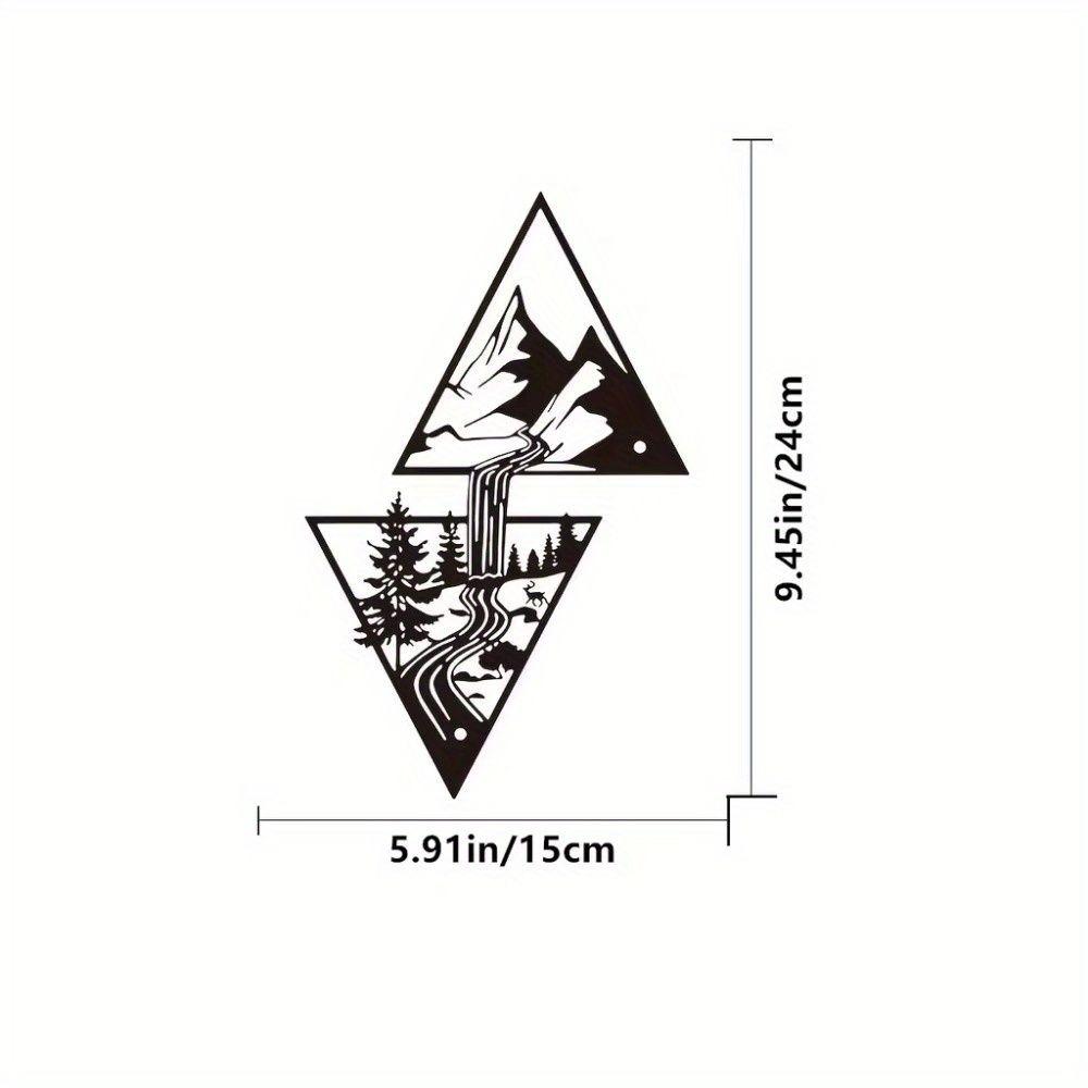 Mountain Waterfall Wall Panel Metal Art Home Decor Living Room
