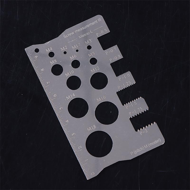 Durabler Stainless Steel Ruler Screw Measuring Ruler Precise Pitch Measurement Thread Gauge Screw Measurement Ruler Measuring