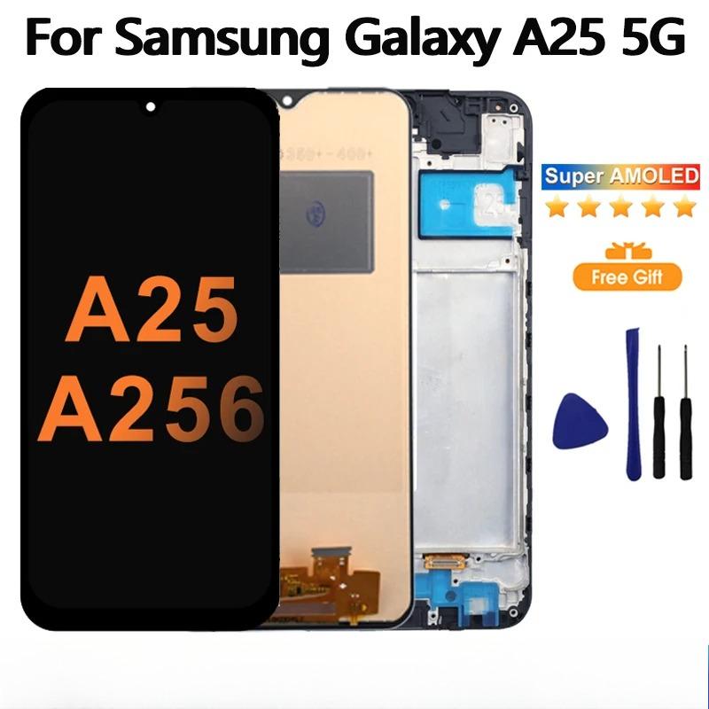 6.5" AMOLED Display For Samsung Galaxy A25 5G LCD Display Touch Screen Digitizer Assembly For Samsung A256E A256B A256U Screen Replacement