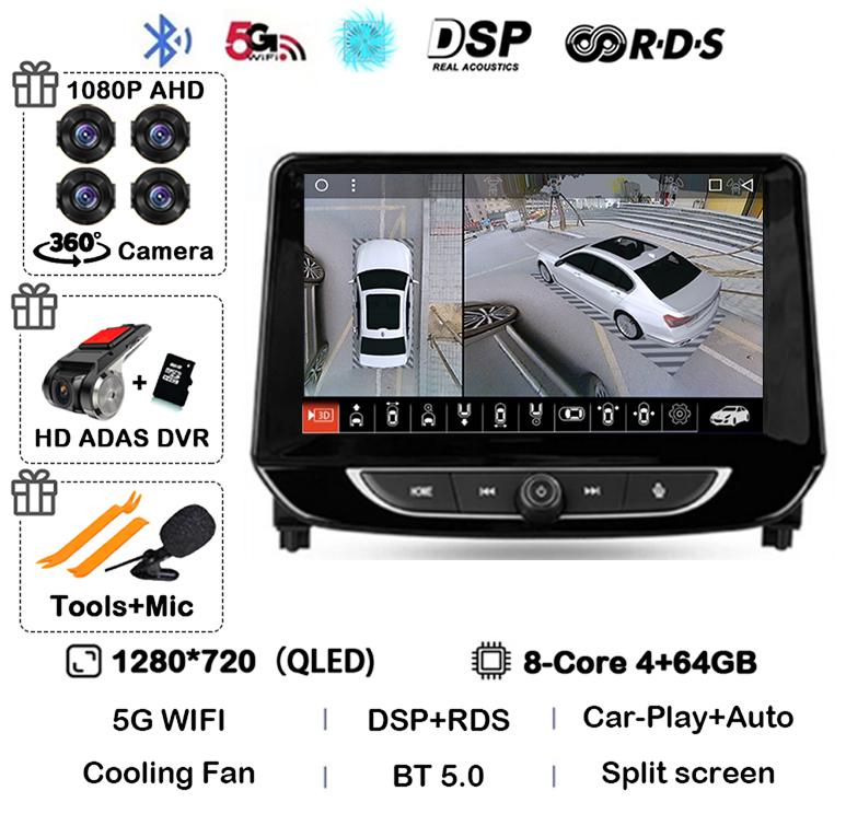 Android 14 Carplay Auto 4G+WIFI Car Radio For Chevrolet Tracker 4 2019 2020 2021 2022 Multimedia Stereo Video Player GPS Audio