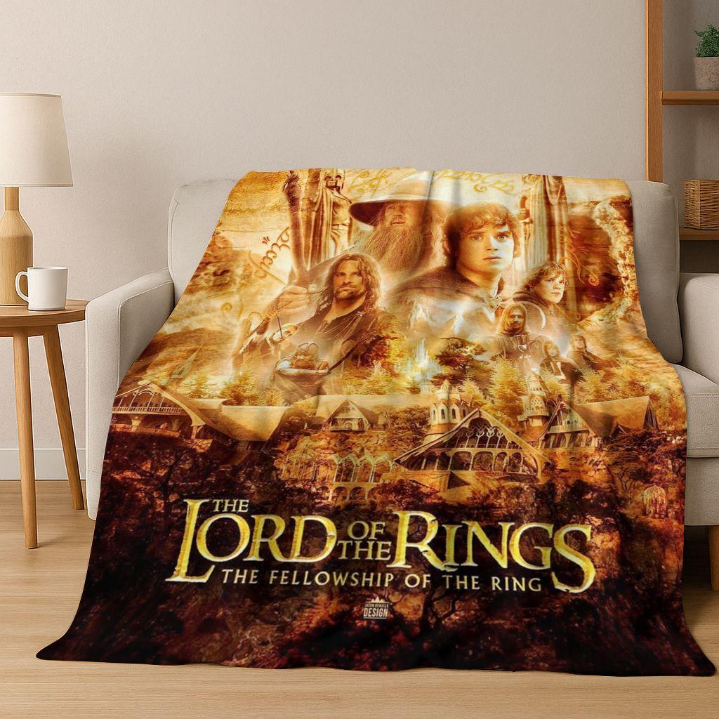 26 Style L-Lord of Rings H-Hobbit Movie Flannel Blanket,Warm and Cozy Soft Throw Blanket for Home Bedroom Bed Sofa Cover Gift