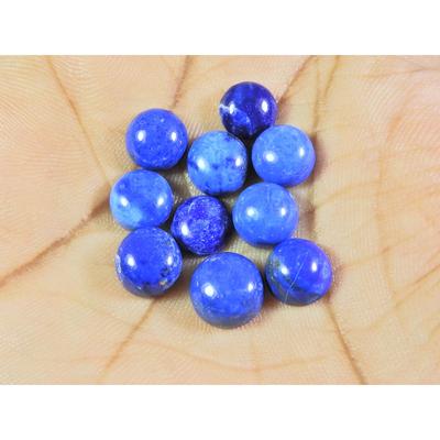 8MM Natural Lapis Lazuli Round Cabochon Loose Gemstone 10Pcs Lot 24Cts. A-516
