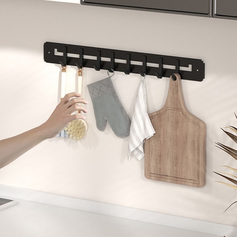 Carbon Steel Utensils Storage Row Hook Large Capacity Sundries Storage Hook  Entrance