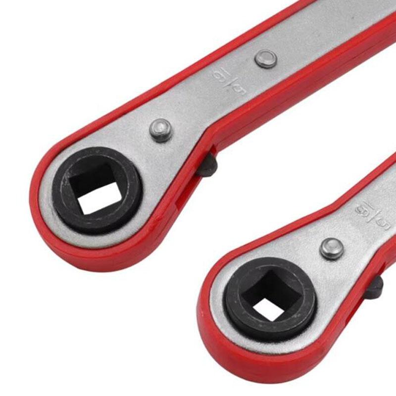 Refrigeration Ratchet Wrench Conditioning Service Wrench 4 Different Sizes 1/4 X 3/16 Square X 3/8 X 5/16 Square