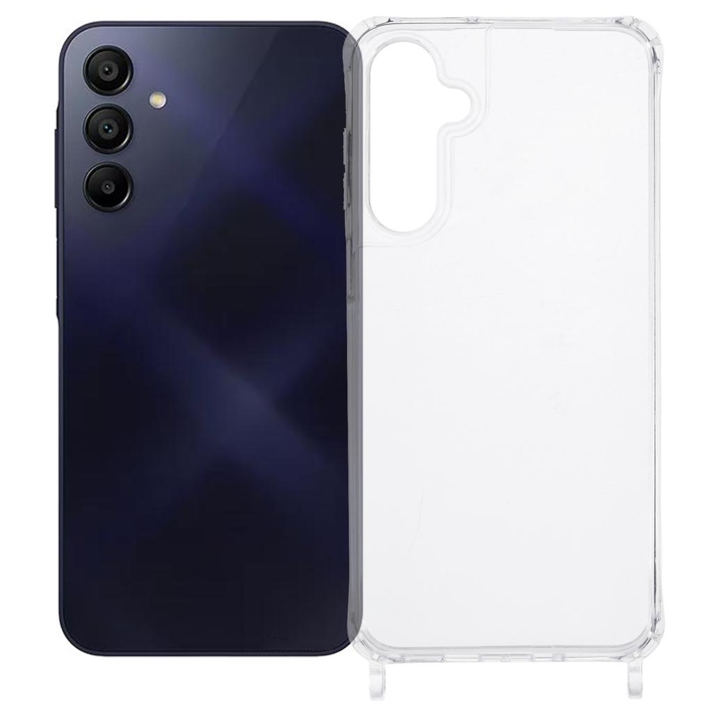 For Samsung Galaxy A55 5G Case PC+TPU 1.5mm Clear Phone Cover with Lanyard Holes