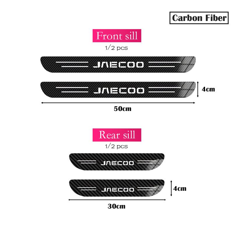 4pcs Car Stainless Door Sill Strip 3D Metal Brushed Black Threshold Sticker for Jaecoo J6 J7 J8 PHEV