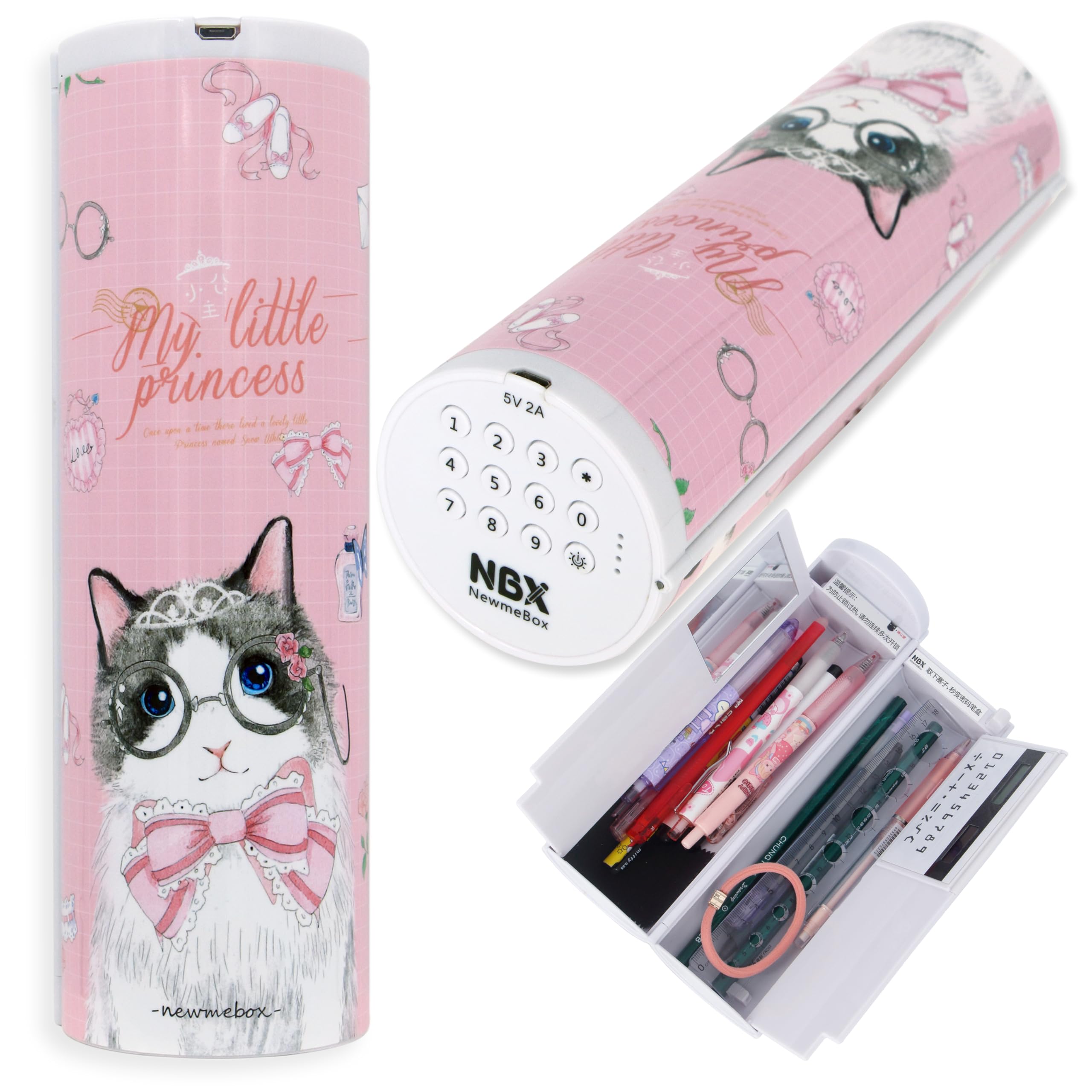 

Пенал для девочек начальной школы и умный милый пенал большой пенал для карандашей пенал для ручек мальчиков, замок, чехол, вместимость, стоячий, пароль, держатель,