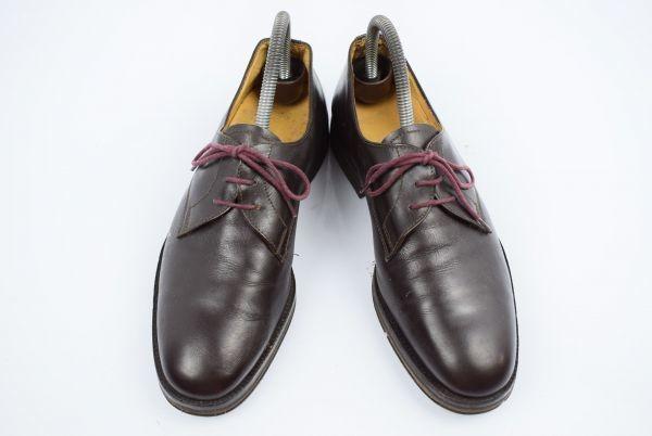 Rare Vintage DELTA European Service Shoes Officer 25.0 Dark Brown Dress Shoes(USED)