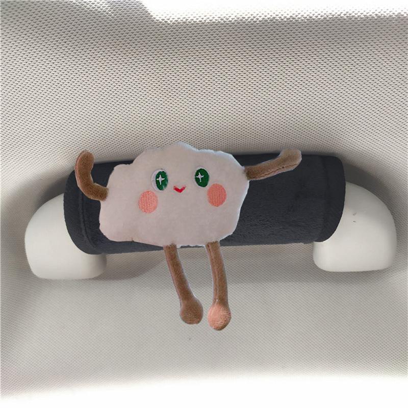 Cute Cartoon Bow Cloud Car Interior Door Handle Cover Universal Plush Handbrake Case Protector Auto Roof Holder Protection