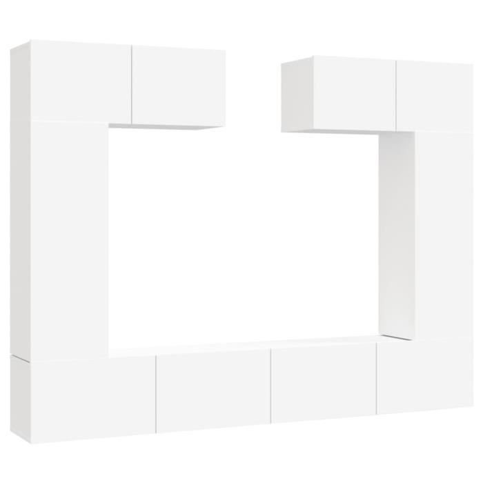 VidaXL TV Unit Set 6 Pcs White Engineered Wood 3114462