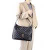 [Royal Bagger] Genuine Cowhide Quilted Tote Bag for Women, Large Capacity Handbag, Fashionable Shoulder Bag, Underarm Purse 3269 (Black)
