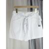 M Is Full of Youth! Floating Flowers Belt Loose Large Version Slimming Slim Fit High Waist Cotton Elastic Shorts Work Clothing Niche Style