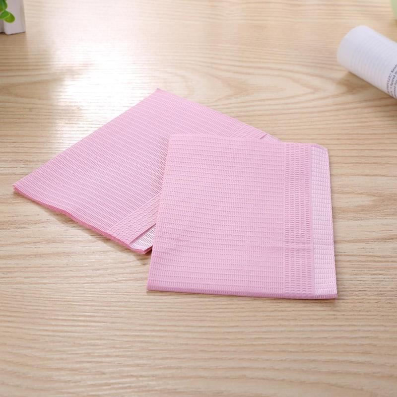 Lot de 125 bavoirs dentaires jetables en papier pour dentiste, écharpe pour tatouage, matériel dentaire, tampon de nettoyage, housses de table de tatouage
